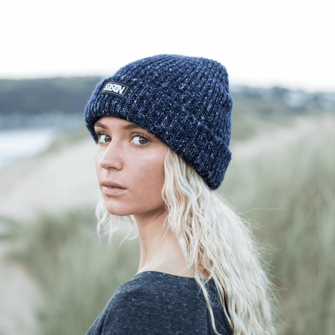 Navy Rolled Beanie