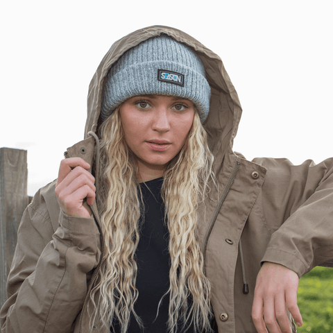 Heather Grey Rolled Beanie